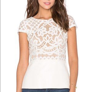 Bailey 44 Daffodil lace faux-leather top L